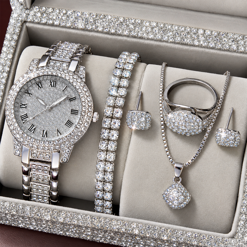 AuraHouse™ Elegant 7-Piece Watch & Jewellery Gift Set