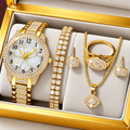 AuraHouse™ 7-Piece Women's Quartz Watch & Jewellery Gift Set