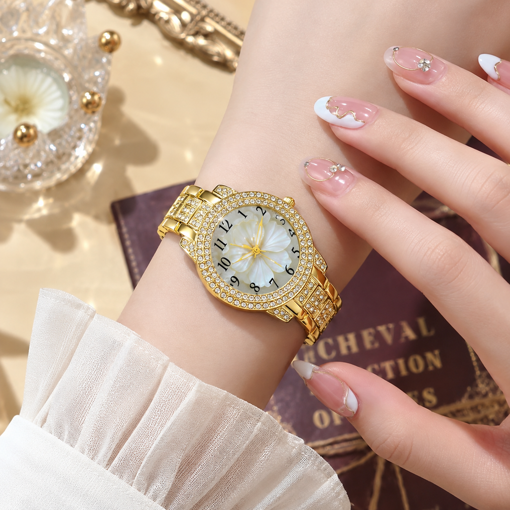 AuraHouse™ 7-Piece Women's Quartz Watch & Jewellery Gift Set