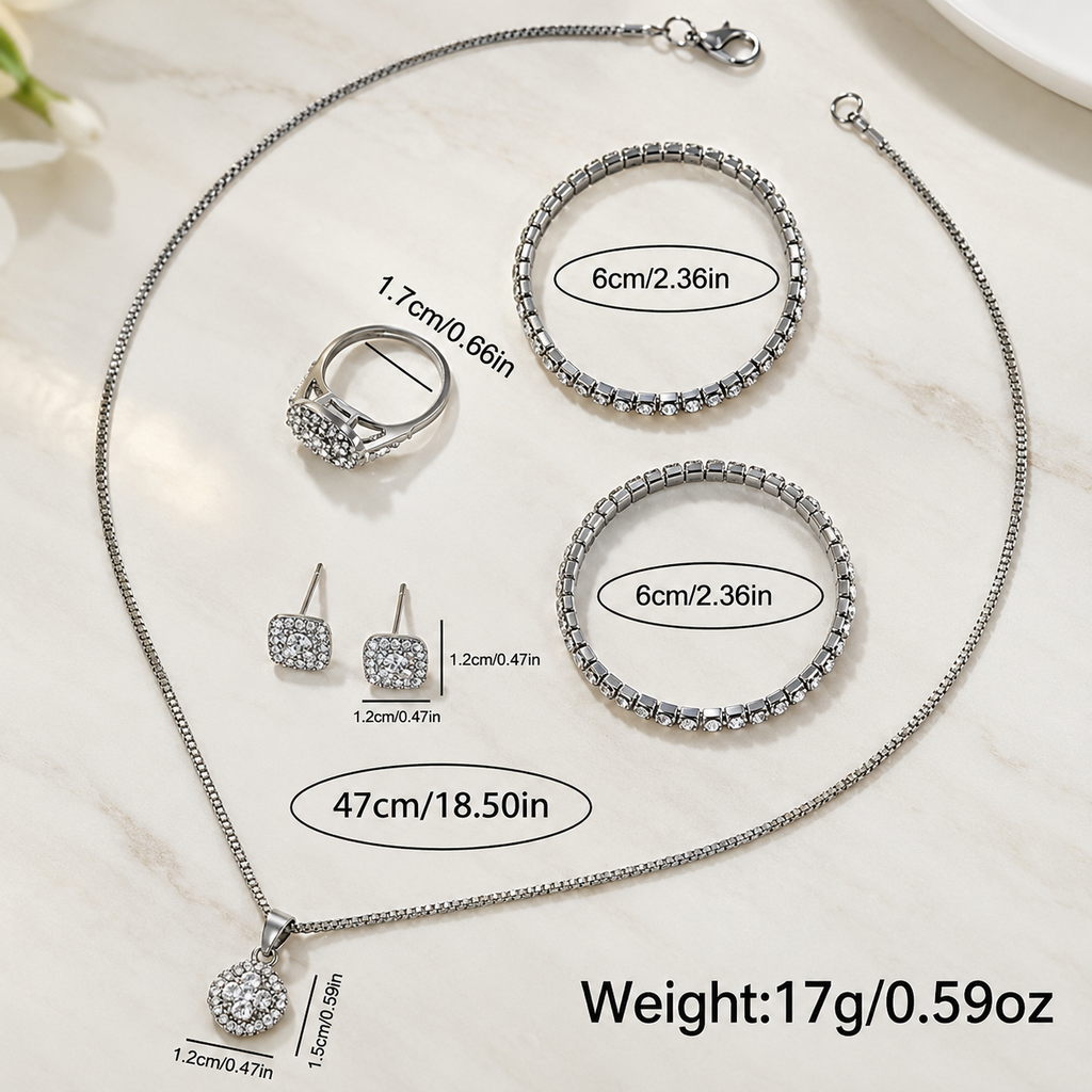 AuraHouse™ Elegant 7-Piece Watch & Jewellery Gift Set