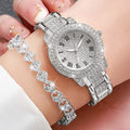 AuraHouse™ Roman Elegance Women's Watch & Bracelet Set